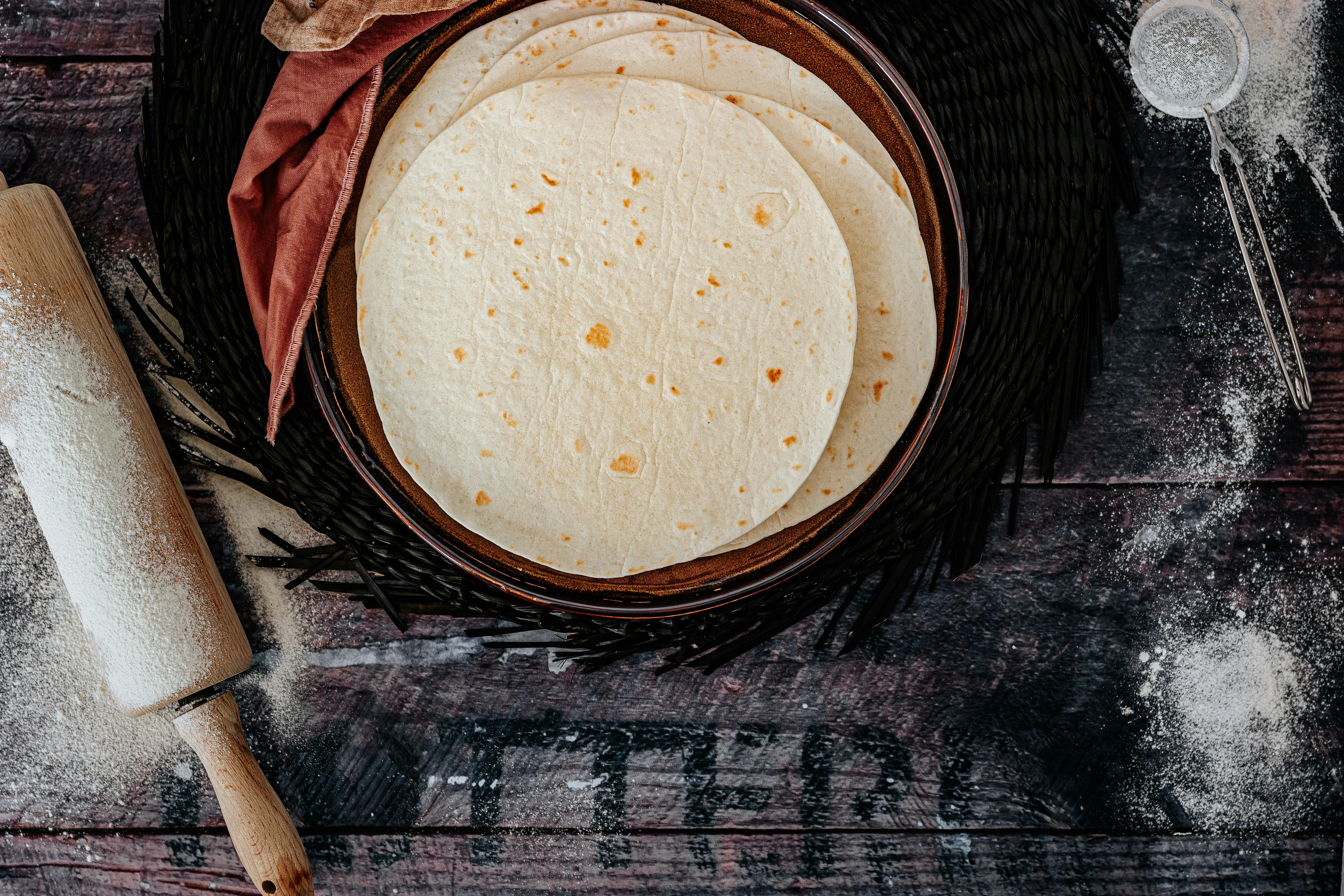 Tortillas in a professional kitchen